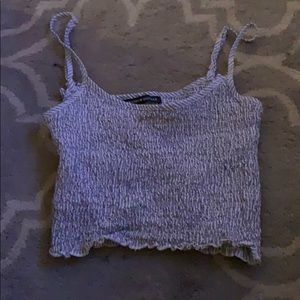 Brandy melville blue and white crop top